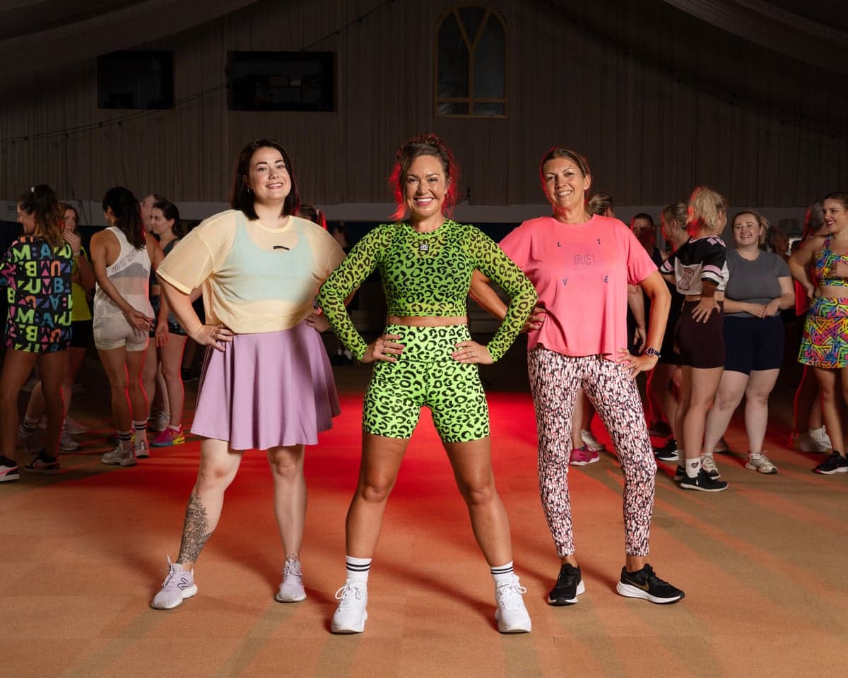 Zumba dancers (from left) Zumba dancers Lucy Law, Amy Smith and Sally Gulliford at a class in Bristol